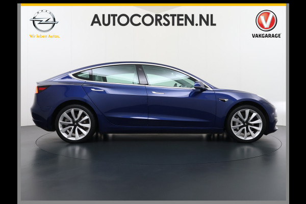 Tesla Model 3 Long Range AWD 75kWh SOH 88% 463PK Lmv 19" Ivoor Premium Audio AutoPilot Panoramadak Camera's Leer Adaptive-Cruise-Control+Stop& 4WD Stoel en achterbank verwarming Elektr.Stoelen+Memory+Easy-Entry WiFi Origineel Nederlandse Auto Garantie op Accu/Motor tot 20-12-2027/192.000km