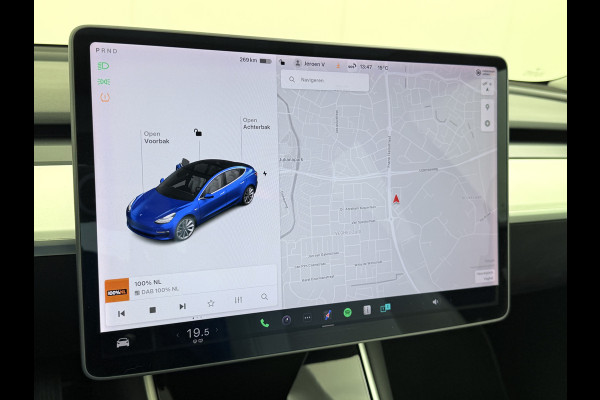Tesla Model 3 Long Range AWD 75kWh SOH 88% 463PK Lmv 19" Ivoor Premium Audio AutoPilot Panoramadak Camera's Leer Adaptive-Cruise-Control+Stop& 4WD Stoel en achterbank verwarming Elektr.Stoelen+Memory+Easy-Entry WiFi Origineel Nederlandse Auto Garantie op Accu/Motor tot 20-12-2027/192.000km