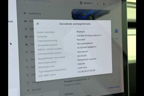 Tesla Model 3 Long Range AWD 75kWh SOH 88% 463PK Lmv 19" Ivoor Premium Audio AutoPilot Panoramadak Camera's Leer Adaptive-Cruise-Control+Stop& 4WD Stoel en achterbank verwarming Elektr.Stoelen+Memory+Easy-Entry WiFi Origineel Nederlandse Auto Garantie op Accu/Motor tot 20-12-2027/192.000km