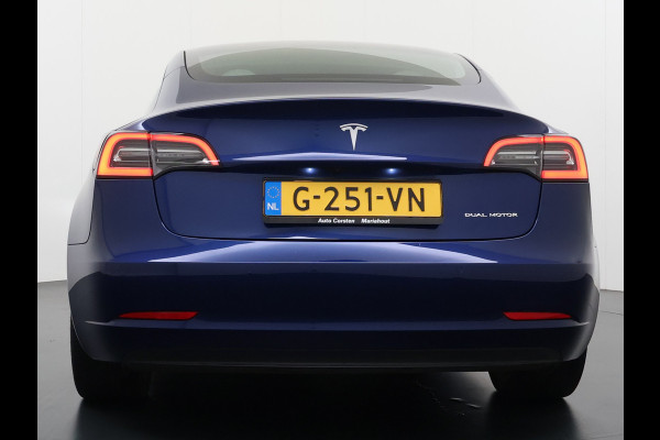 Tesla Model 3 Long Range AWD 75kWh SOH 88% 463PK Lmv 19" Ivoor Premium Audio AutoPilot Panoramadak Camera's Leer Adaptive-Cruise-Control+Stop& 4WD Stoel en achterbank verwarming Elektr.Stoelen+Memory+Easy-Entry WiFi Origineel Nederlandse Auto Garantie op Accu/Motor tot 20-12-2027/192.000km