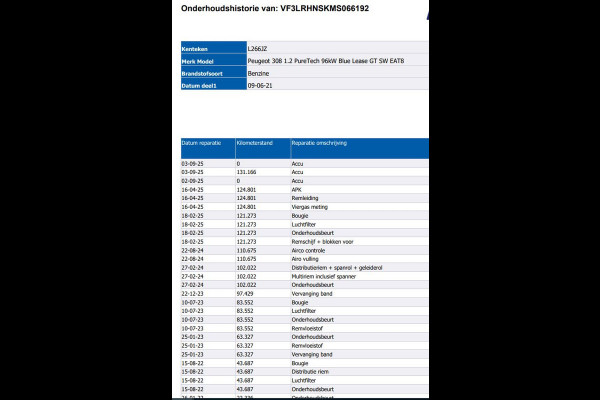 Peugeot 308 SW 1.2 131PK GT Automaat / Distributie vv.bij 102.000KM / Trekhaak / 1/2 Leder / Pdc+Camera / Navi./ Xenon / / Apk 06-2027