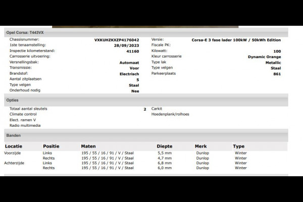 Opel CORSA-E Level 3 Edition 100KW / 50 kWh SOH 97% / Airco-Ecc. / Cruise-ctr. / Navigatie via Usb / 100% Elektrisch, 100% Stijlvol  / Apk 09-2027