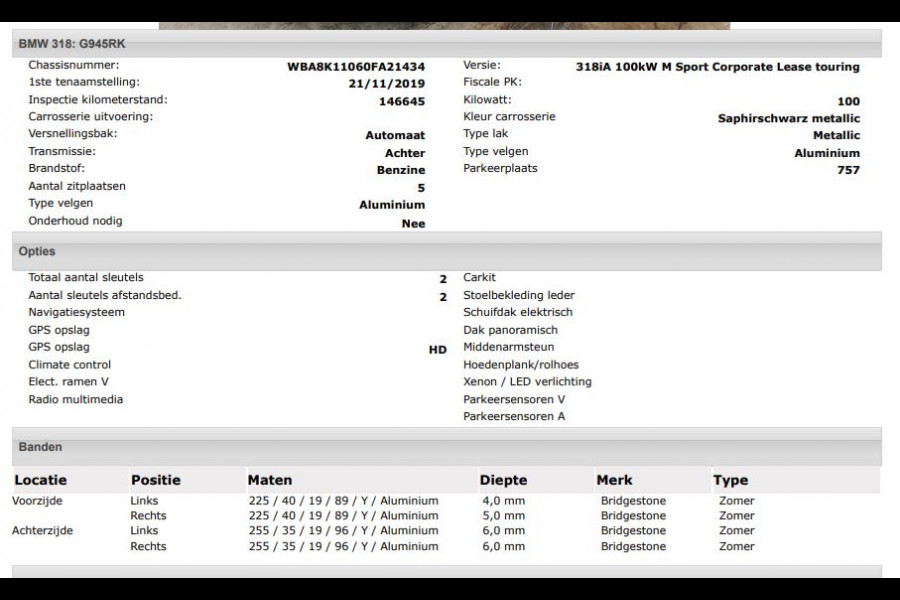 BMW 3 Serie Touring 318i M Sport Automaat Corporate / Panoramadak / Leder-sport / Camera / Navigatie / M-Sport plus - Parking - Media Pack / Apk nieuw