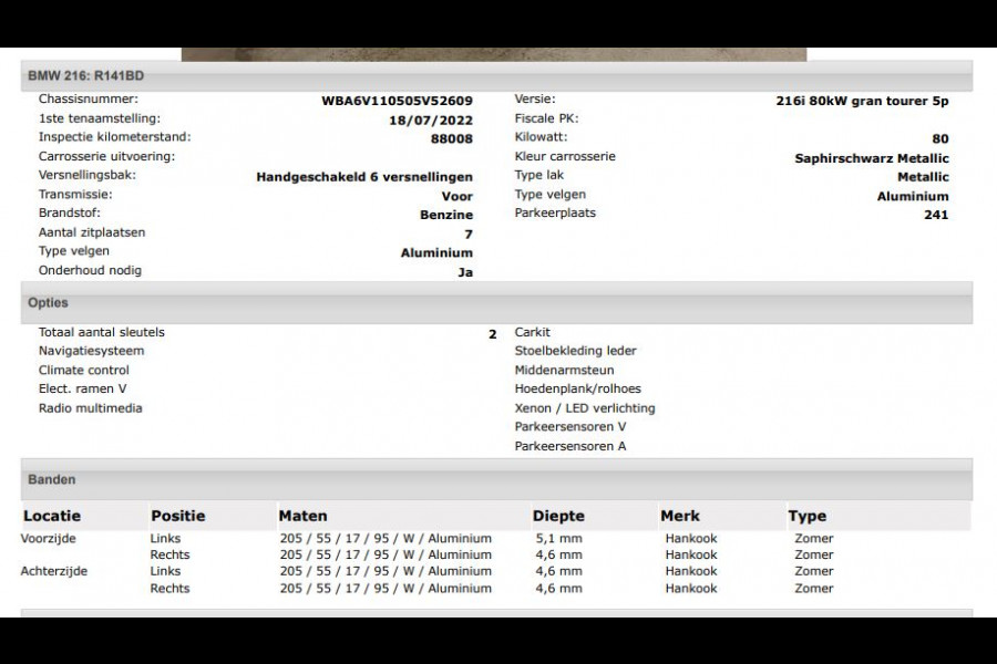 BMW 2 Serie Gran Tourer 216i 109PK 7pers Edition Plus / Leder / Navigatie / Pdc.+Camera / Stoelverwarming / Lux.line / Parking Pack / Apk 07-2026