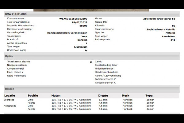 BMW 2 Serie Gran Tourer 216i 109PK 7pers Edition Plus / Leder / Navigatie / Pdc.+Camera / Stoelverwarming / Lux.line / Parking Pack / Apk 07-2026