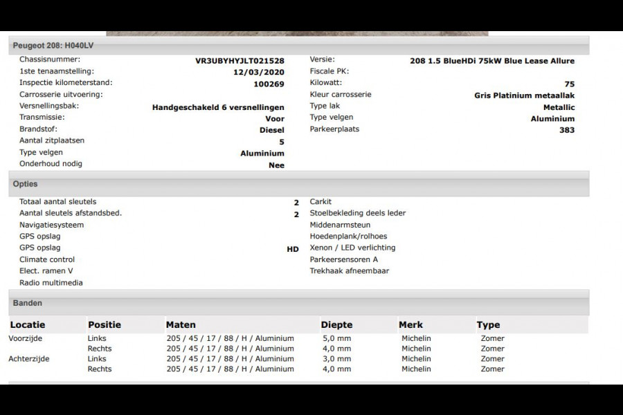 Peugeot 208 1.5 HDi Blue Allure / Trekhaak / Airco-ecc./ Xenon / Pdc.+Camera / Navigatie / Radio-multimedia / Apk 05-2026