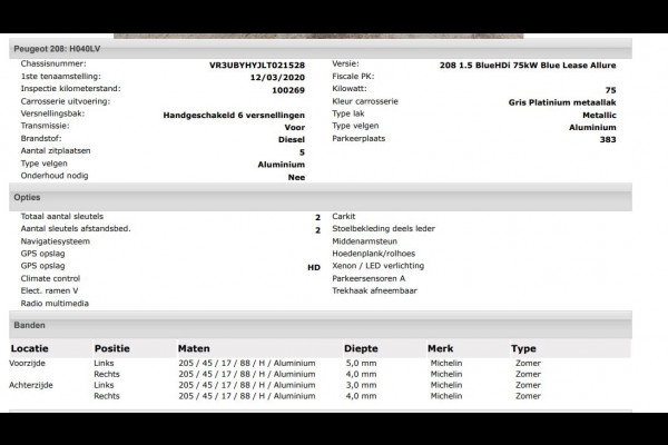 Peugeot 208 1.5 HDi Blue Allure / Trekhaak / Airco-ecc./ Xenon / Pdc.+Camera / Navigatie / Radio-multimedia / Apk 05-2026