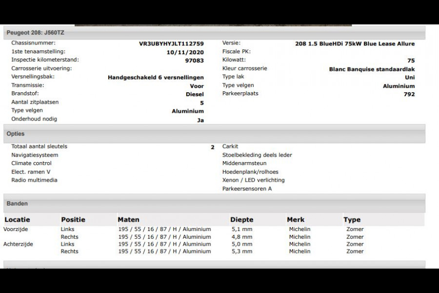 Peugeot 208 1.5 HDi Blue Allure / Navigatie / Pdc.+Camera / Airco-ecc./ Radio-multimedia / / Apk nieuw