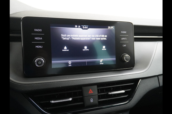 Škoda Kamiq T 111pk Apple Carplay Android-Navi Pdc DAB App-Connect CruiseControl Smartlink Usb Ecc Dakrails Led Lane/Front-Assist Isofix Dab VerwarmdeSpiegels Aut.Verlichting VerstelbareStoelen/Stuur 16''LM NL-auto Hoge Instap Ambition 1.0 TSI