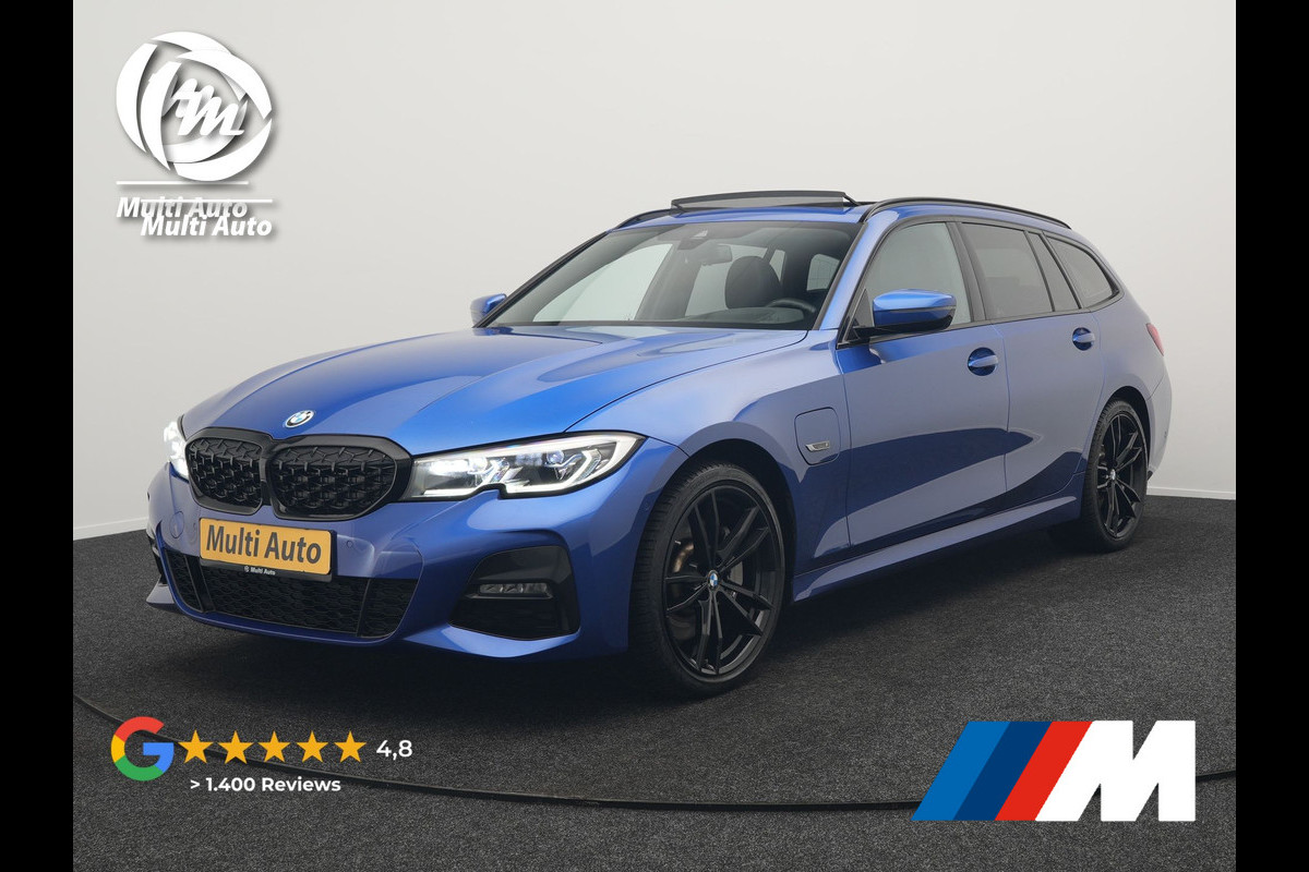 BMW 3 Serie Touring 330e M Sport Plug in Hybrid 293pk Dealer O.H PHEV | Panodak | Adaptive Onderstel | Laser LED | Alcantara Sportstoelen Memory | Head Up | Camera | 19"L.M | Keyless | Apple Carplay | Navigatie | Virtual | DAB |