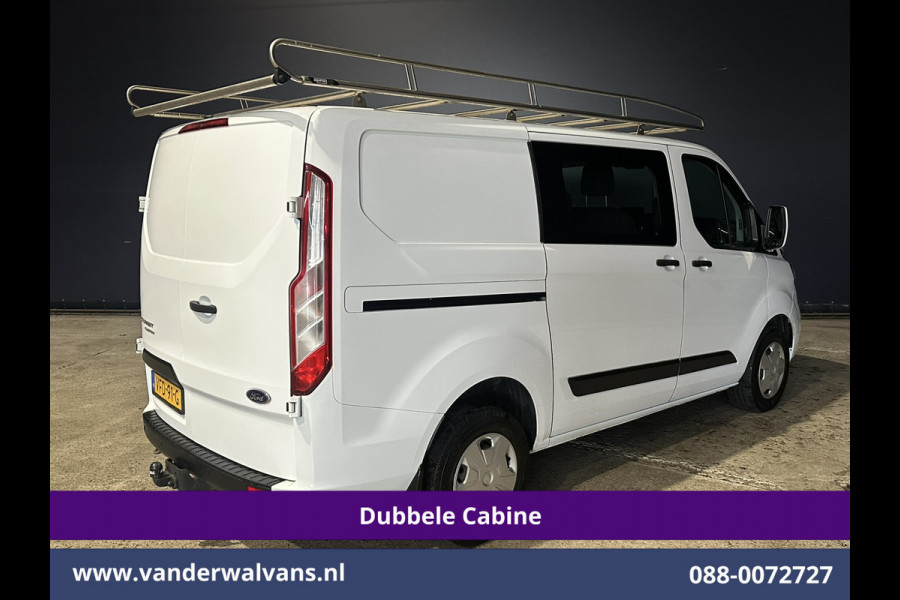 Ford Transit Custom 2.0 TDCI L1H1 Dubbele Cabine Euro6 Airco | Navigatie | 5-Zits | Imperiaal | Apple Carplay | LED Android Auto, 2500kg Trekhaak, Cruisecontrol, Parkeersensoren, Stoelverwarming