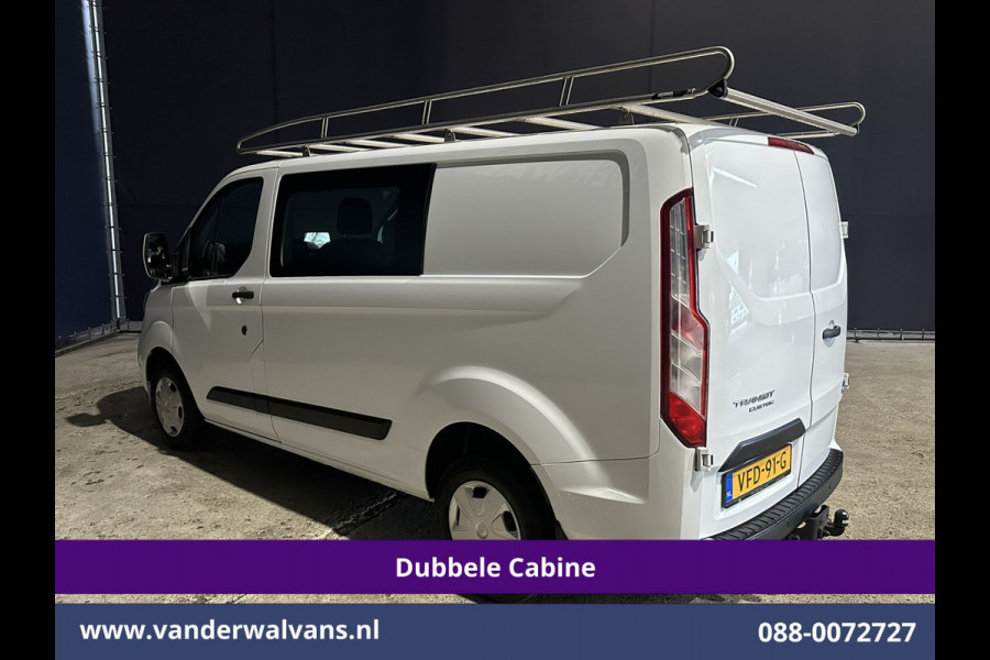 Ford Transit Custom 2.0 TDCI L1H1 Dubbele Cabine Euro6 Airco | Navigatie | 5-Zits | Imperiaal | Apple Carplay | LED Android Auto, 2500kg Trekhaak, Cruisecontrol, Parkeersensoren, Stoelverwarming