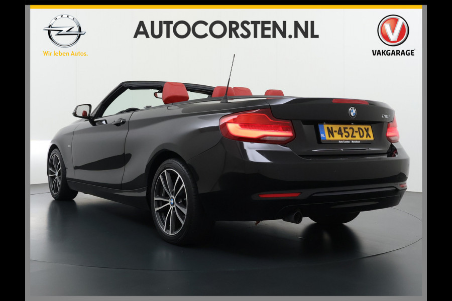 BMW 2 Serie Cabrio 218I 136pk AUT-8 Leer+Verwarmd Navi Connected-Drive Ecc Cruise Control Pdc High Executive Sport Led Bluetooth Licht-Regensensor Sportstoelen WiFi v.b 46.000 nieuw
