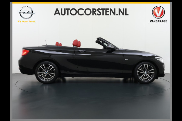 BMW 2 Serie Cabrio 218I 136pk AUT-8 Leer+Verwarmd Navi Connected-Drive Ecc Cruise Control Pdc High Executive Sport Led Bluetooth Licht-Regensensor Sportstoelen WiFi v.b 46.000 nieuw
