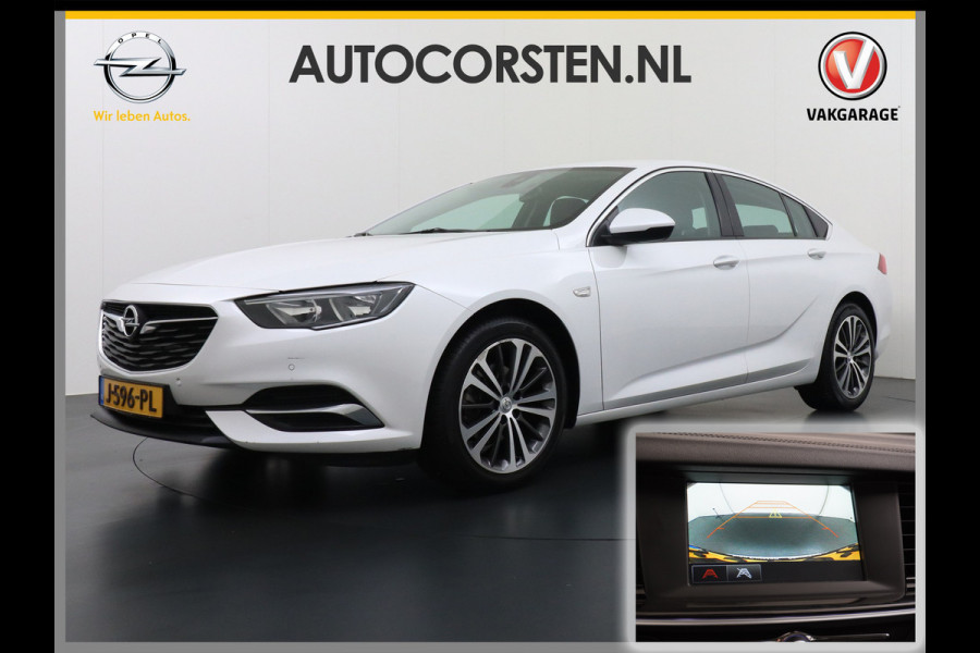 Opel Insignia Grand Sport T165PK Leer Camera Navi Apple Carplay Android PDC-a+v Trekhaak LED-v+a Ecc Cruise Control AGR-Comfort Stoelen Verwar Regen-Lichtsensor Sensor dodehoek Verkeersbordlezer Rijstrooksensor 1e Eigenaar
