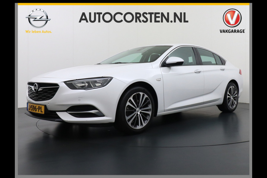 Opel Insignia Grand Sport T165PK Leer Camera Navi Apple Carplay Android PDC-a+v Trekhaak LED-v+a Ecc Cruise Control AGR-Comfort Stoelen Verwar Regen-Lichtsensor Sensor dodehoek Verkeersbordlezer Rijstrooksensor 1e Eigenaar