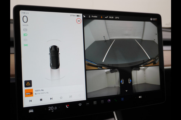 Tesla Model 3 Performance 513pk 0-100 3,4sec AWD Lmv 20" AutoPilot Panoramadak Adaptive Cruise Camera's Leer Pdc Wifi Ecc Elektr.-A-Klep+Stuur+Verst.Stoel+Geheugen Easy Entry Stoel+Bank-Verwarmd Keyless carbon spoiler rode remklauwen WiFi  75kWh 4WD 1e Eigenaar Origineel Nederlandse Auto SOH 88%