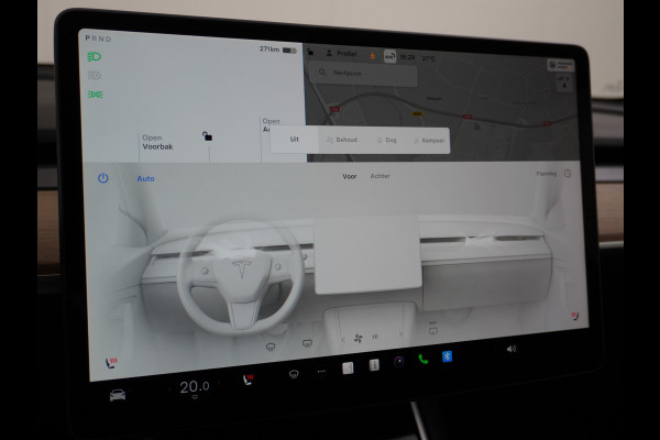 Tesla Model 3 Performance 513pk 0-100 3,4sec AWD Lmv 20" AutoPilot Panoramadak Adaptive Cruise Camera's Leer Pdc Wifi Ecc Elektr.-A-Klep+Stuur+Verst.Stoel+Geheugen Easy Entry Stoel+Bank-Verwarmd Keyless carbon spoiler rode remklauwen WiFi  75kWh 4WD 1e Eigenaar Origineel Nederlandse Auto SOH 88%