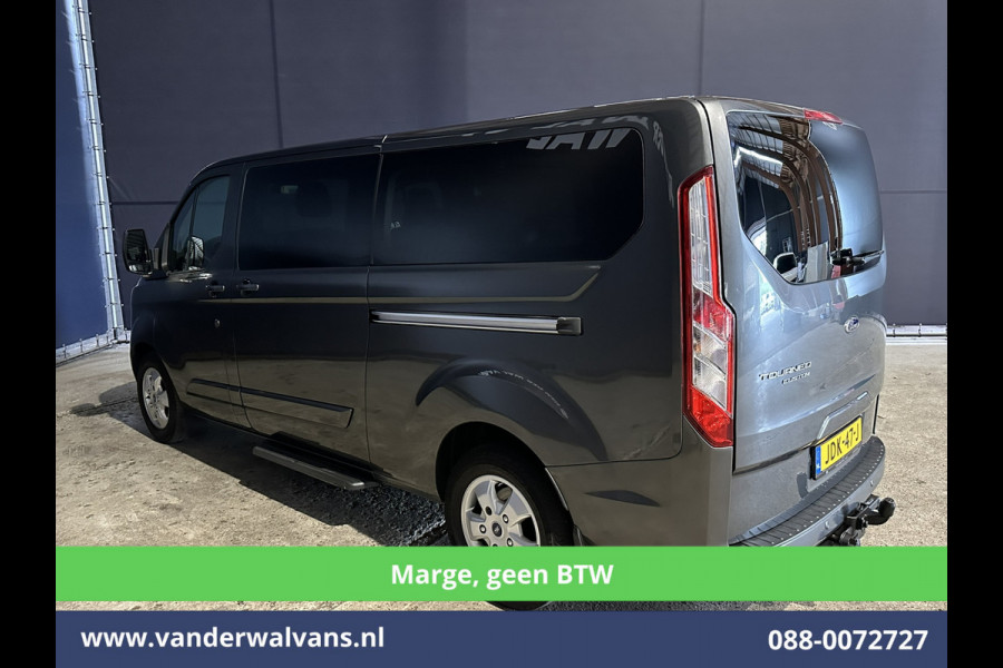 Ford Tourneo Custom 2.0 TDCI **MARGE, Geen btw, Geen bpm** 131pk Automaat L2H1 Personenbus Euro6 Airco | 2x zijdeur | 8-Zits | Navigatie Cruisecontrol, Trekhaak, Parkeersensoren, LM velgen, Verwarmde voorruit, Achterklep