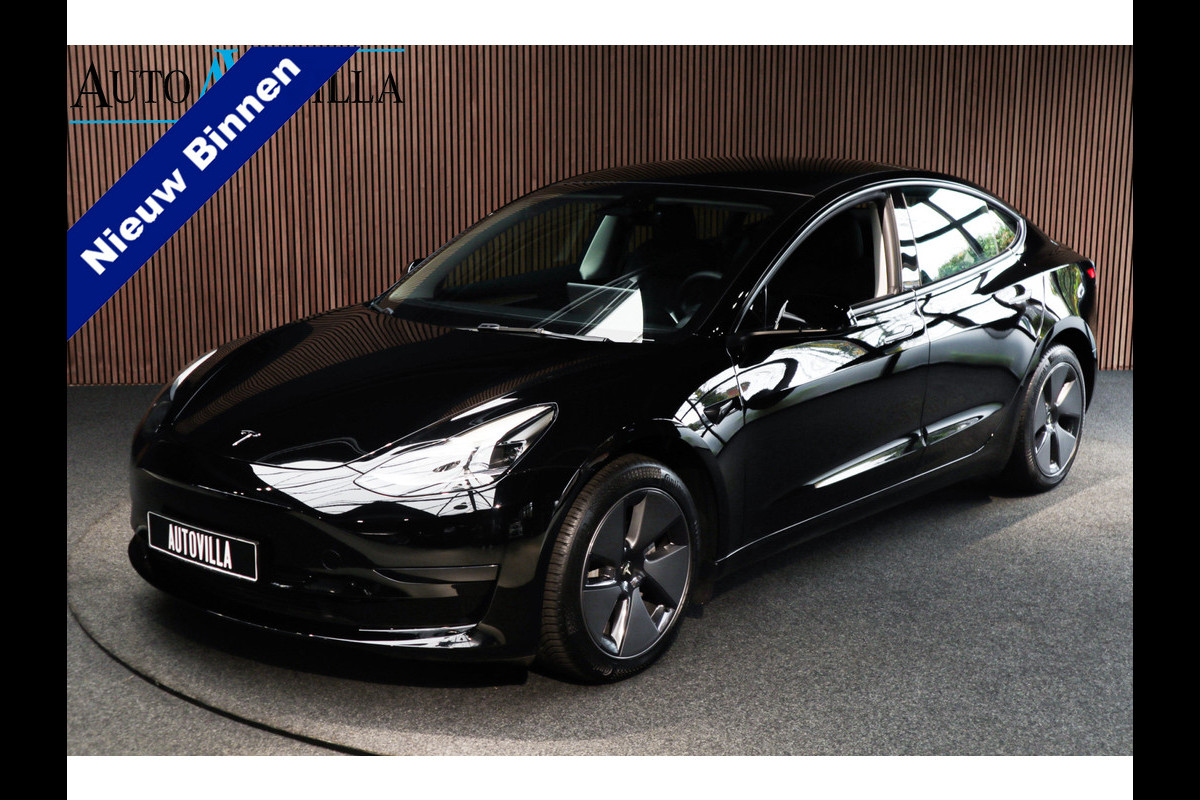 Tesla Model 3 RWD Nieuw! Autopilot ACC Stuurverwarm. PDC Leer Navi Panoramadak 360° Elektr. achterklep Stoelverwarming voor & achter Climate voor & achter LM velgen BTW auto! Nieuw!