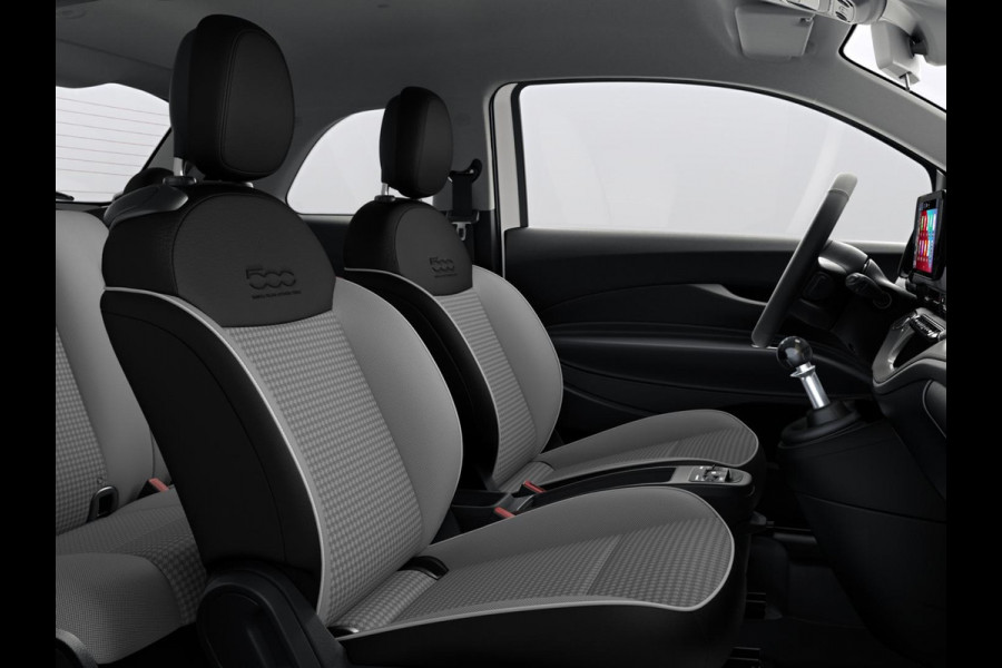 Fiat 500 Hybrid Torino Launch Edition | Private Lease € 387,- | New | Clima | Carplay | PDC | Priv Glass | Ice White
