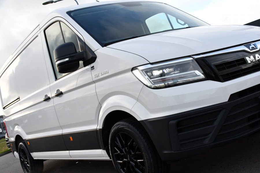 MAN TGE 35 2.0 L3H2 PB Edition Cruise, Camera, Carplay, LED, 180pk, Automaat, Multimedia, Trekhaak, Uniek!