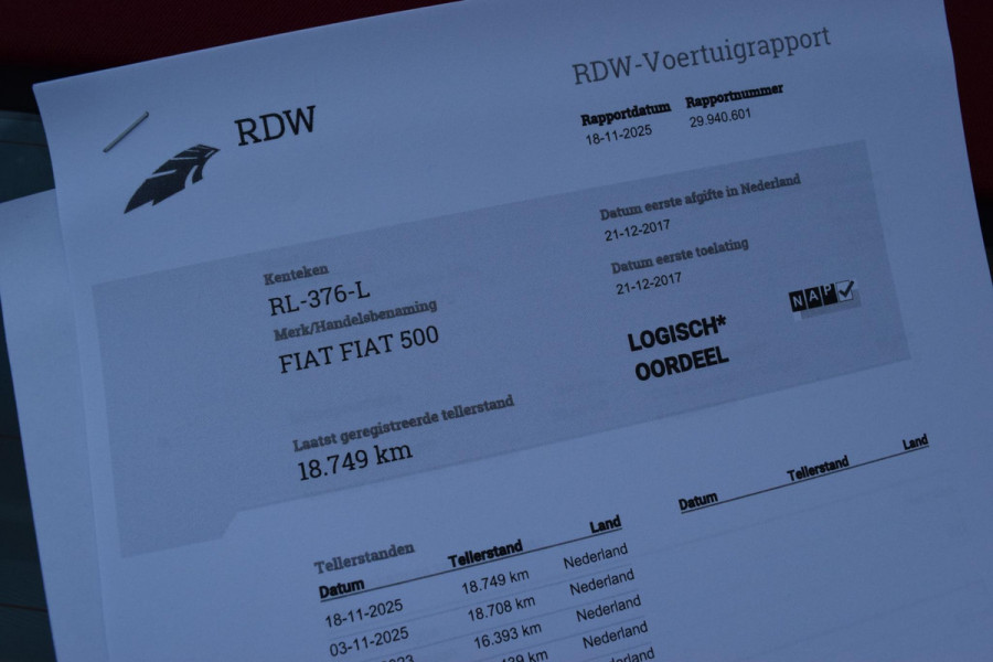 Fiat 500C 80pk Lounge|Orig NL|1e eig.|Lage km!
