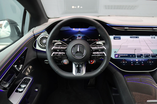Mercedes-Benz EQE AMG 53 4MATIC+ 90 kWh | 72500,- Ex | MBUX Hyperscreen | Airmatic | Achterasbesturing | Distronic+ | Massage | Memory | Burmester | Stoelventilatie | HUD | Digital Light | Warmtepomp | Surround Camera |