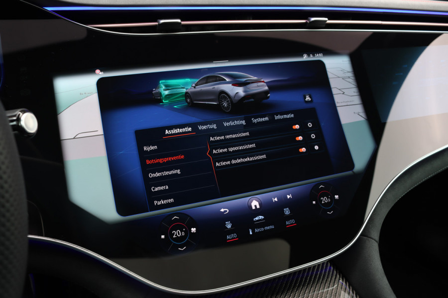 Mercedes-Benz EQE AMG 53 4MATIC+ 90 kWh | 72500,- Ex | MBUX Hyperscreen | Airmatic | Achterasbesturing | Distronic+ | Massage | Memory | Burmester | Stoelventilatie | HUD | Digital Light | Warmtepomp | Surround Camera |