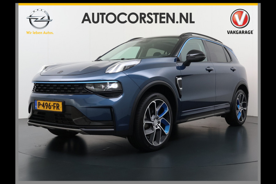 Lynk & Co 01 PHEV AUT-7 261pk Org NL Trekhaak Pano-Schuifdak Lmv 20" 360°Camera Apple Carplay Android Auto Adap.Cruise Navi Pdc Ecc Keyless L Elek.Memory.Stoel File assistent Dodehoek detector Elektrisch bedienbare achterklep Rijstrooksensor Wifi Verkeersbord detectie 425Nm koppel 3,7kw laadvermogen