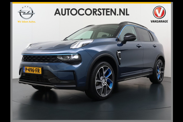 Lynk & Co 01 PHEV AUT-7 261pk Org NL Trekhaak Pano-Schuifdak Lmv 20" 360°Camera Apple Carplay Android Auto Adap.Cruise Navi Pdc Ecc Keyless L Elek.Memory.Stoel File assistent Dodehoek detector Elektrisch bedienbare achterklep Rijstrooksensor Wifi Verkeersbord detectie 425Nm koppel 3,7kw laadvermogen