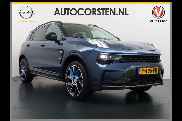 Lynk & Co 01 PHEV AUT-7 261pk Org NL Trekhaak Pano-Schuifdak Lmv 20" 360°Camera Apple Carplay Android Auto Adap.Cruise Navi Pdc Ecc Keyless L Elek.Memory.Stoel File assistent Dodehoek detector Elektrisch bedienbare achterklep Rijstrooksensor Wifi Verkeersbord detectie 425Nm koppel 3,7kw laadvermogen