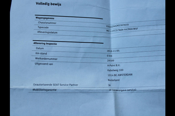 Seat Mii 1.0 Style Intense | AIRCO | CRUISE CONTROL |