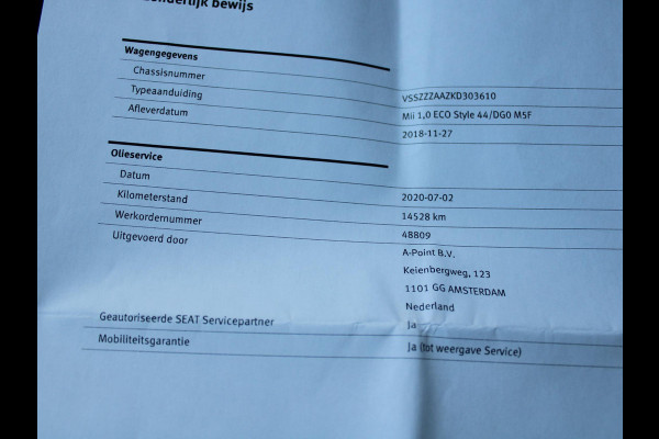 Seat Mii 1.0 Style Intense | AIRCO | CRUISE CONTROL |