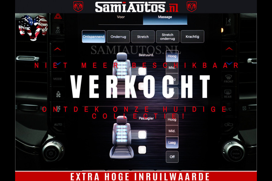 Dodge Ram 1500 Limited Night High Output 540HP 706Nm | Massage + Full Option | De Meest Luxe en Volle Pick-Up in zijn Klasse | Comfortabele Dubbele Cabine met Royale 5 Zitplaatsen | BPM vrij | Nu Leverbaar uit Voorraad | Voorraad Nr 2327 - 5407