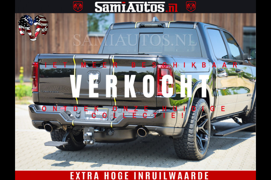 Dodge Ram 1500 Limited Night High Output 540HP 706Nm | Massage + Full Option | De Meest Luxe en Volle Pick-Up in zijn Klasse | Comfortabele Dubbele Cabine met Royale 5 Zitplaatsen | BPM vrij | Nu Leverbaar uit Voorraad | Voorraad Nr 2327 - 5407