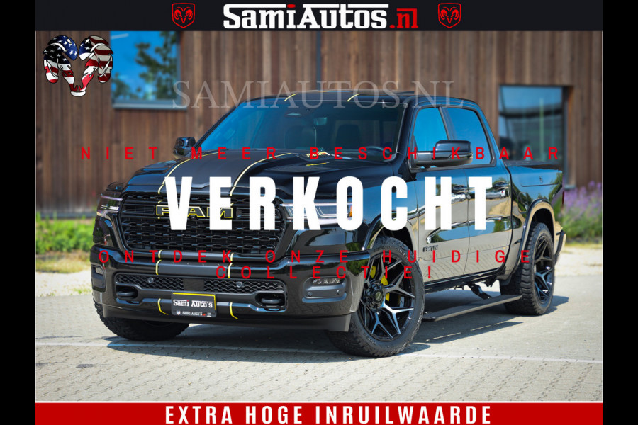 Dodge Ram 1500 Limited Night High Output 540HP 706Nm | Massage + Full Option | De Meest Luxe en Volle Pick-Up in zijn Klasse | Comfortabele Dubbele Cabine met Royale 5 Zitplaatsen | BPM vrij | Nu Leverbaar uit Voorraad | Voorraad Nr 2327 - 5407
