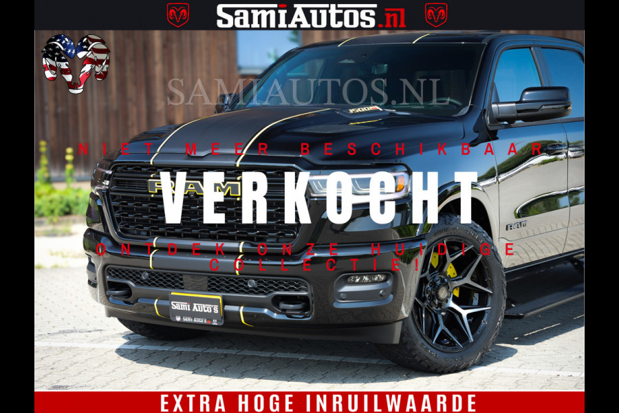 Dodge Ram 1500 Limited Night High Output 540HP 706Nm | Massage + Full Option | De Meest Luxe en Volle Pick-Up in zijn Klasse | Comfortabele Dubbele Cabine met Royale 5 Zitplaatsen | BPM vrij | Nu Leverbaar uit Voorraad | Voorraad Nr 2327 - 5407
