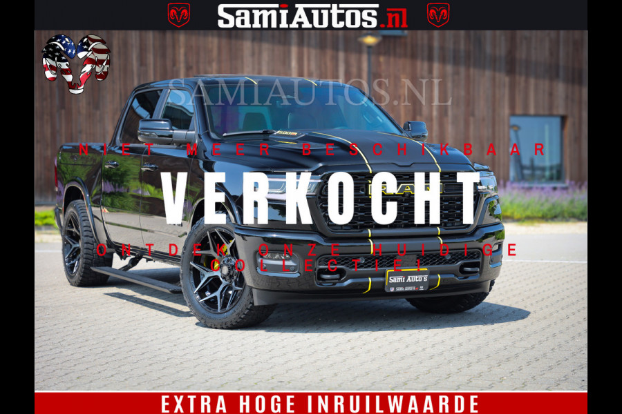 Dodge Ram 1500 Limited Night High Output 540HP 706Nm | Massage + Full Option | De Meest Luxe en Volle Pick-Up in zijn Klasse | Comfortabele Dubbele Cabine met Royale 5 Zitplaatsen | BPM vrij | Nu Leverbaar uit Voorraad | Voorraad Nr 2327 - 5407