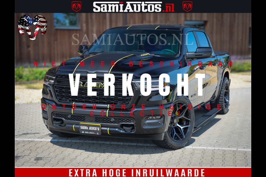 Dodge Ram 1500 Limited Night High Output 540HP 706Nm | Massage + Full Option | De Meest Luxe en Volle Pick-Up in zijn Klasse | Comfortabele Dubbele Cabine met Royale 5 Zitplaatsen | BPM vrij | Nu Leverbaar uit Voorraad | Voorraad Nr 2327 - 5407
