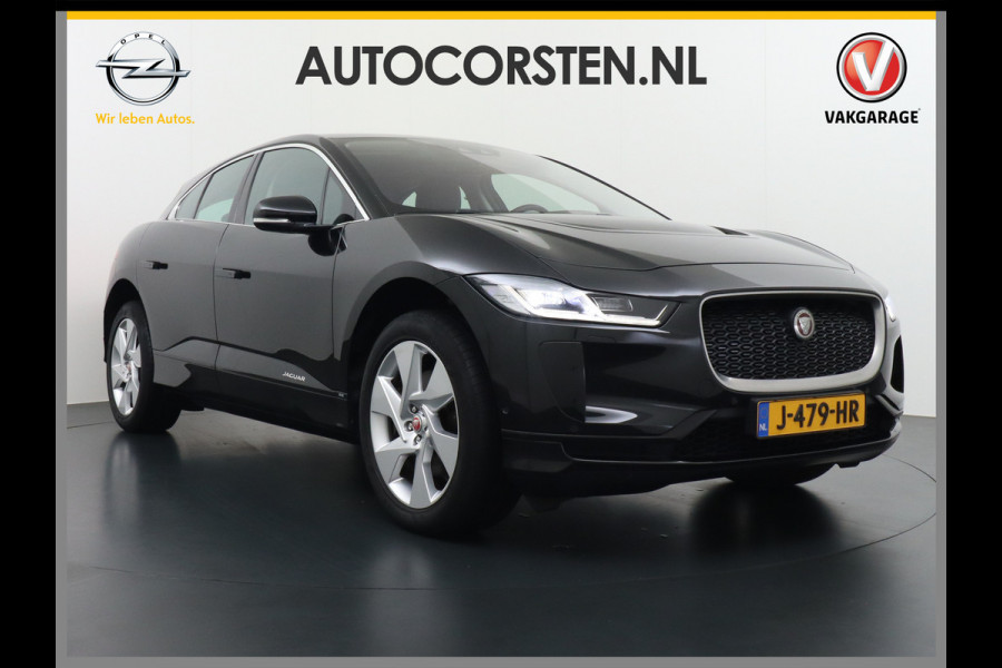 Jaguar I-PACE EV400 400pk SE 90kWh AWD Leer+Elektr. Meridian®-Audio Apple Carplay Android Auto Navi Led-v+a Ecc Camera Cruise Control Keyless Pdc Lmv Led Bordherkenning Elektrische-Achterklep koplampreiniging Lane-Assist App-Connect ECT Voorverwarming/koeling WiFi DigiDash DAB 4WD 1e Eigenaar Origineel Nederlandse Auto € 90.000 nieuw!