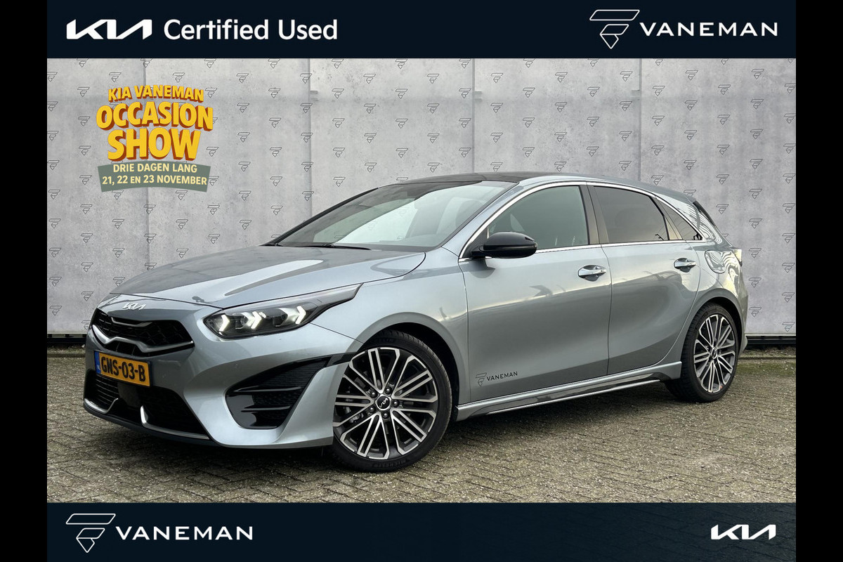 Kia Ceed 1.5 T-GDi GT-PlusLine Panoramadak | Camera | Navi | Stuur-/Stoelverwarming | Leder/Alcantara | 17" Velgen | Clima | Apple CarPlay/Android Auto | Key-Less | PDC | Cruise | LED |