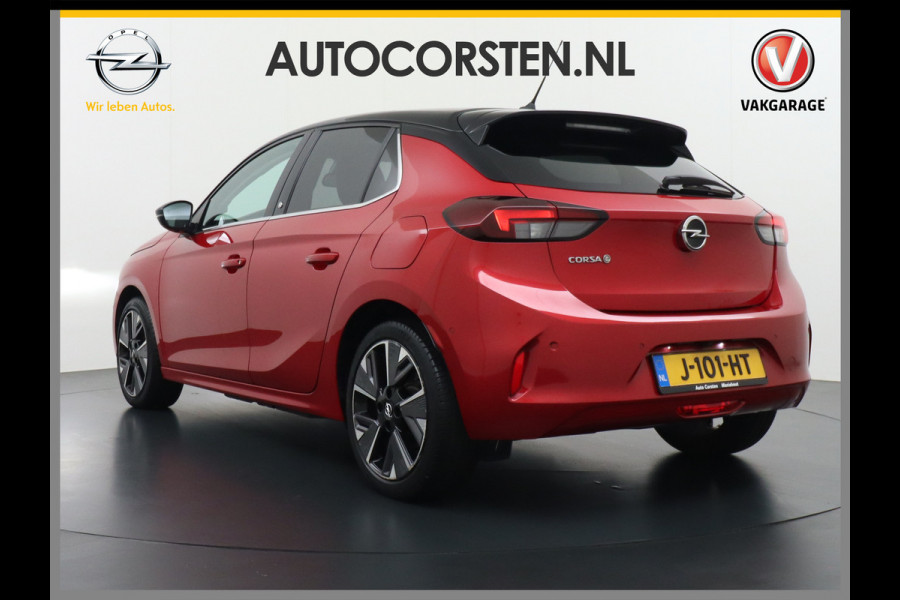 Opel CORSA-E Elegance 50kWh SOH 90% Leder 360°Camera Panoramadak Zwart Dak Navi Ecc Apple Carplay Android Auto Cruise Control Stoel+Stuurverwarming DAB+ Pdc Lmv Led Origineel Nederlandse Auto