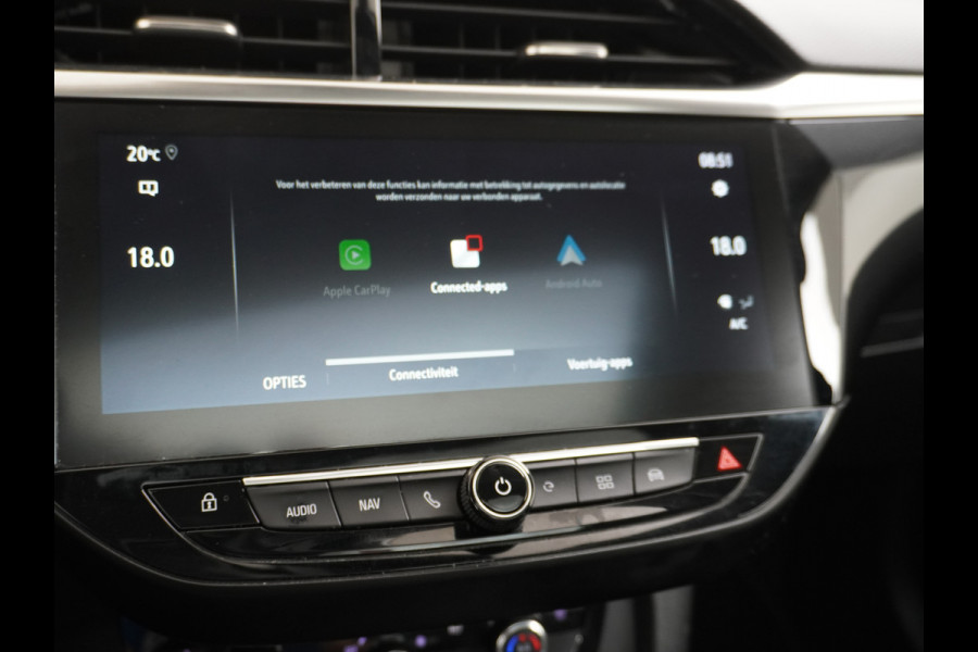 Opel CORSA-E Elegance 50kWh SOH 90% Leder 360°Camera Panoramadak Zwart Dak Navi Ecc Apple Carplay Android Auto Cruise Control Stoel+Stuurverwarming DAB+ Pdc Lmv Led Origineel Nederlandse Auto