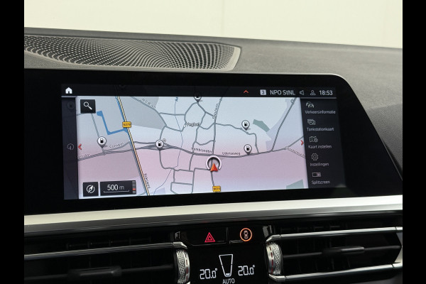 BMW 3-serie 320i 2.0T 184pk AUT-8 Navi-Pro Apple Carplay Android Bordherk. Sport Line Shadow-Line Sportstoel+ 1/2 Leer PDC-a+v Teleservice D HiFi+9speakers Drive-Assist LED Connected-Services LED Live Cockpit Pro Active guard DAB WiFi 1600kg trekvermogen