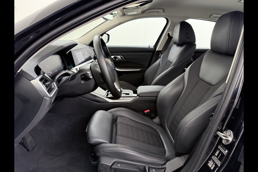 BMW 3-serie 320i 2.0T 184pk AUT-8 Navi-Pro Apple Carplay Android Bordherk. Sport Line Shadow-Line Sportstoel+ 1/2 Leer PDC-a+v Teleservice D HiFi+9speakers Drive-Assist LED Connected-Services LED Live Cockpit Pro Active guard DAB WiFi 1600kg trekvermogen