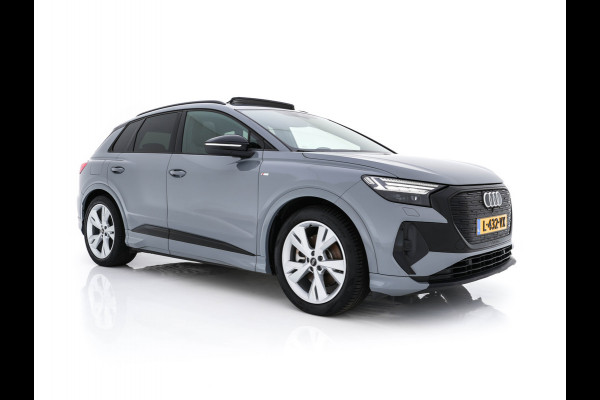 Audi Q4 e-tron 40 Launch edition S Competition 77 kWh [ 3-Fase ] {SOH-90%} (INCL.BTW) *HEAT-PUMP | PANO | HEAD-UP | LEATHER-FABRIC | MATRIX-LED | SONOS-SOUND | ADAPTIVE-CRUISE | HEATED-SPORTSEATS | AMBIENT-LIGHT | DIGI-COCKPIT | CAMERA | KEYLESS | DAB+ | NAVI-FULLMA