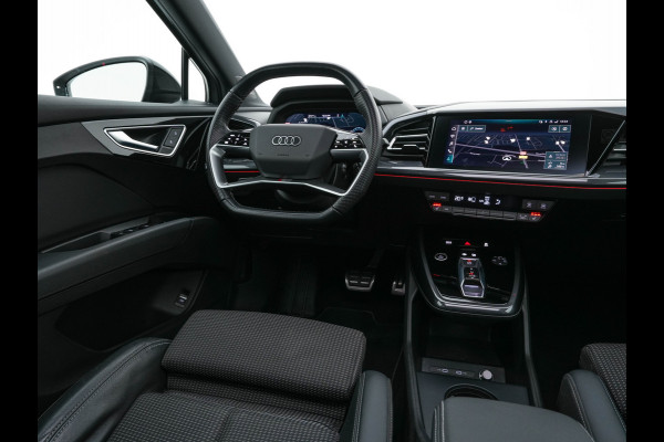 Audi Q4 e-tron 40 Launch edition S Competition 77 kWh [ 3-Fase ] {SOH-90%} (INCL.BTW) *HEAT-PUMP | PANO | HEAD-UP | LEATHER-FABRIC | MATRIX-LED | SONOS-SOUND | ADAPTIVE-CRUISE | HEATED-SPORTSEATS | AMBIENT-LIGHT | DIGI-COCKPIT | CAMERA | KEYLESS | DAB+ | NAVI-FULLMA