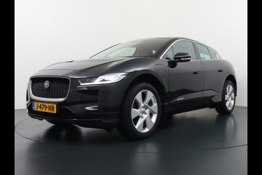 Jaguar I-PACE EV400 400pk SE 90kWh AWD Leer+Elektr. Meridian®-Audio Apple Carplay Android Auto Navi Led-v+a Ecc Camera Cruise Control Keyless Pdc Lmv Led Bordherkenning Elektrische-Achterklep koplampreiniging Lane-Assist App-Connect ECT Voorverwarming/koeling WiFi DigiDash DAB 4WD 1e Eigenaar Origineel Nederlandse Auto € 90.000 nieuw!