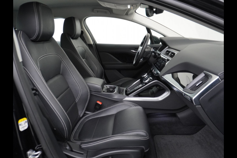 Jaguar I-PACE EV400 400pk SE 90kWh AWD Leer+Elektr. Meridian®-Audio Apple Carplay Android Auto Navi Led-v+a Ecc Camera Cruise Control Keyless Pdc Lmv Led Bordherkenning Elektrische-Achterklep koplampreiniging Lane-Assist App-Connect ECT Voorverwarming/koeling WiFi DigiDash DAB 4WD 1e Eigenaar Origineel Nederlandse Auto € 90.000 nieuw!